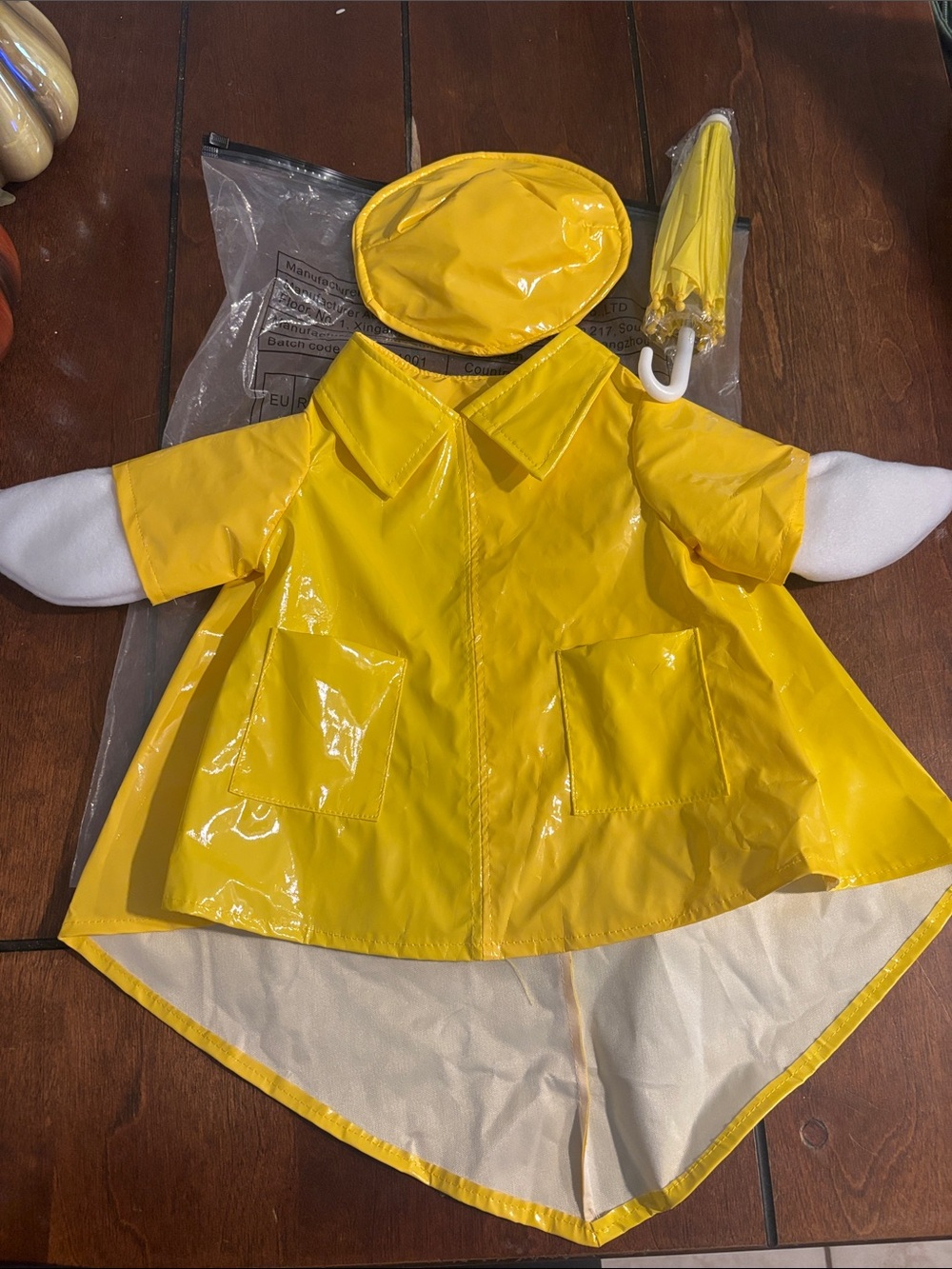 Yellow Waterproof Dog Raincoat with Hood and Umbrella Accessory